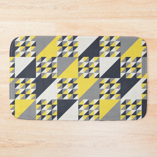 Item preview, Triangles in a minimal geometric ornament in yellow and gray color palette variations designed and sold by acidmit.