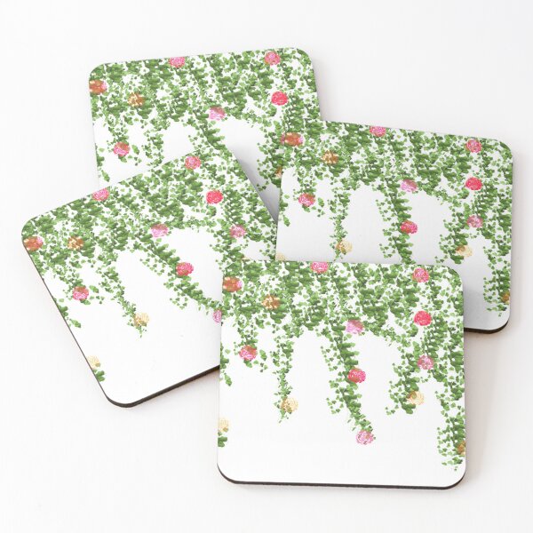 Item preview, Green Vines and Multi colored Flowers on White designed and sold by AlteredAtelier.