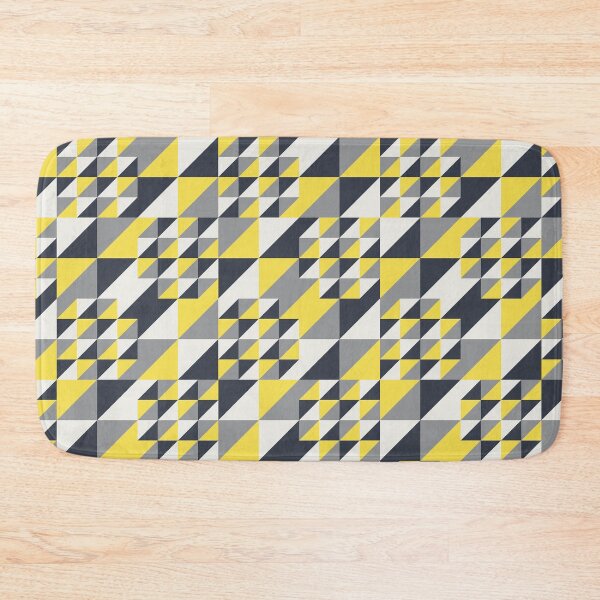 Item preview, Triangles in a simple geometric ornament in yellow and gray color palette variations designed and sold by acidmit.