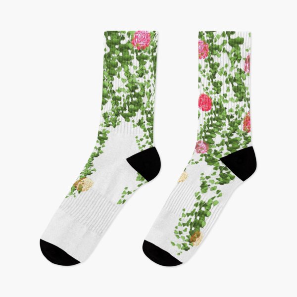 Item preview, Green Vines and Multi colored Flowers on White designed and sold by AlteredAtelier.
