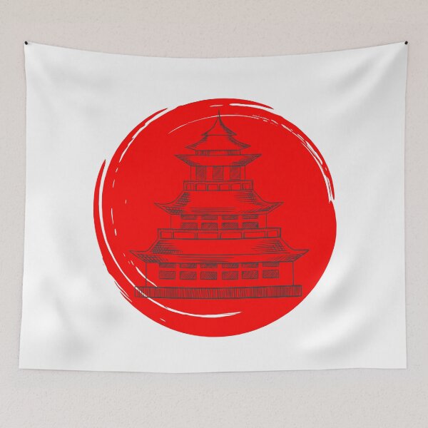 Item preview, Japanese Temple red-moon designed and sold by buttamelal.