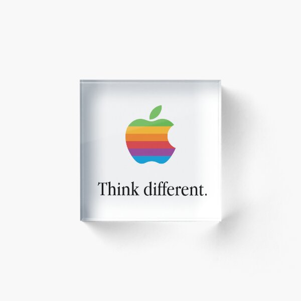 Retro Apple. Think different. Acrylic Block