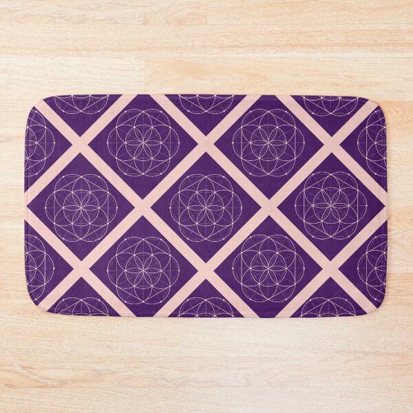 Item preview, Seed of Life in Light Pink Diagonal Plaid Pattern (Purple) designed and sold by squishyrainbow.