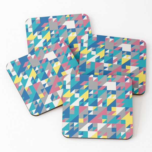 Item preview, Abstract geometric mosaic with triangles in random yellow and gray color palette variation designed and sold by acidmit.