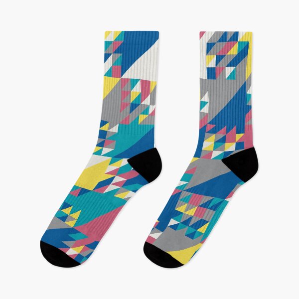 Item preview, Triangles in an abstract geometric mosaic in random yellow and gray color palette variations designed and sold by acidmit.