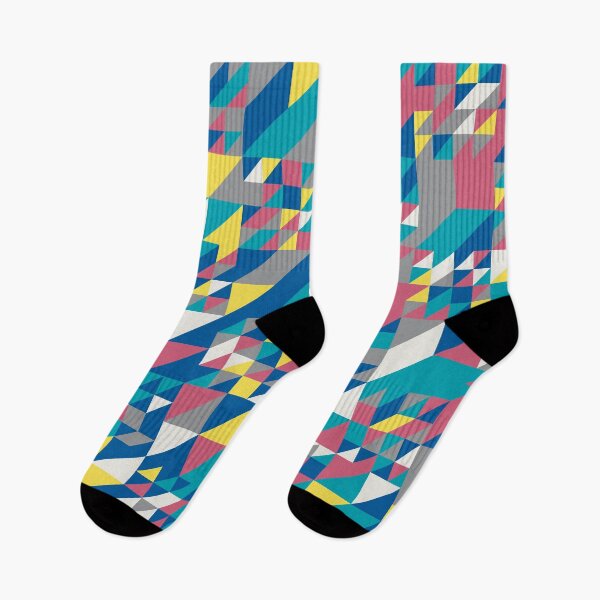 Item preview, Triangles in an abstract geometric mosaic in random yellow and gray color palette variations designed and sold by acidmit.