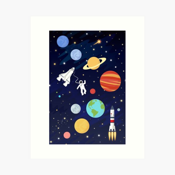 Vista previa del artículo con la obra «En el espacio», diseñado y vendido por MartaOlgaKlara.