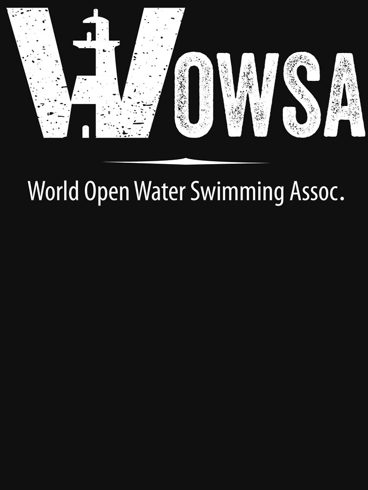 White WOWSA Lighthouse Swimming Logo (Back) by WOWSA