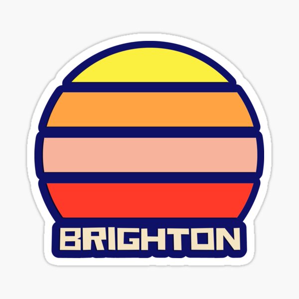 Retro Vintage Sunset Brighton Souvenir Sticker