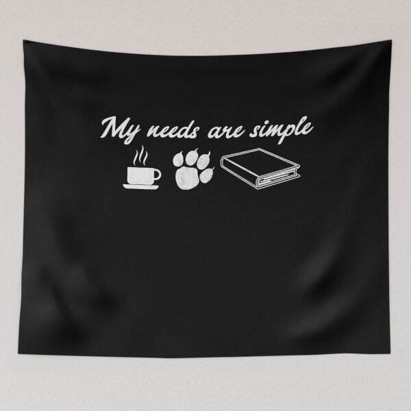 Item preview, My needs are simply coffee tea book cat cat paw designed and sold by DerNerd.