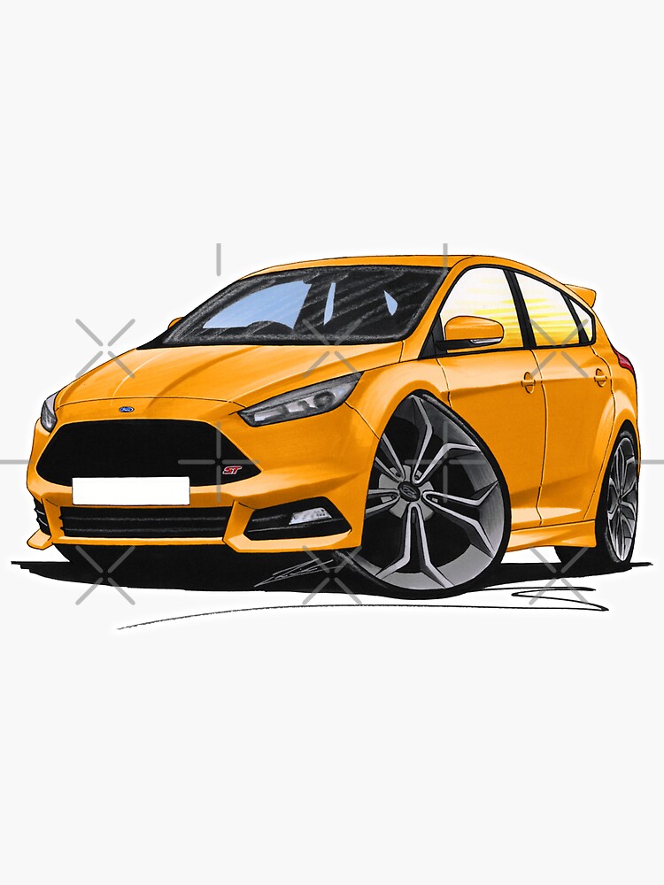 Pegatina for Sale con la obra «Ford Focus (Mk3 Facelift) ST Naranja» de  yeomanscarart