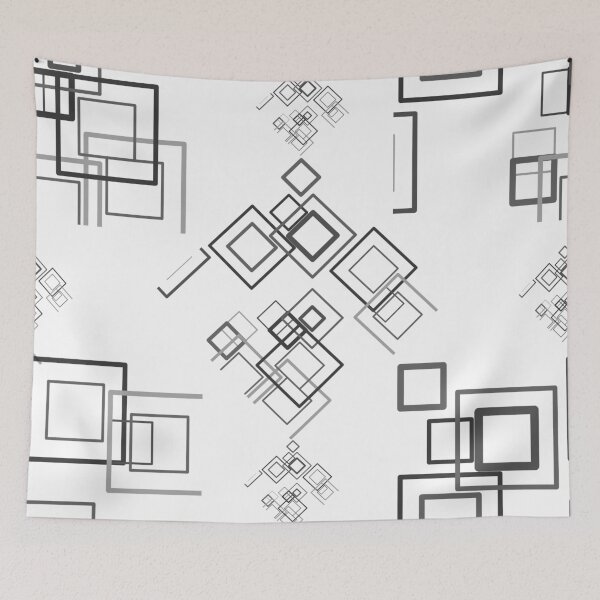 Item preview, Abstract Modern Geometric Squares in Black and White designed and sold by AlteredAtelier.