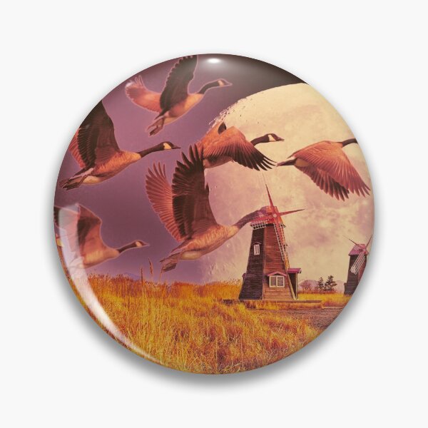 Item preview, beautiful dream landscape with windmills and birds designed and sold by Mauswohn.