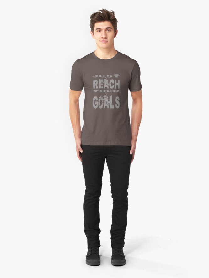 Alternate view of Just reach your goals Slim Fit T-Shirt