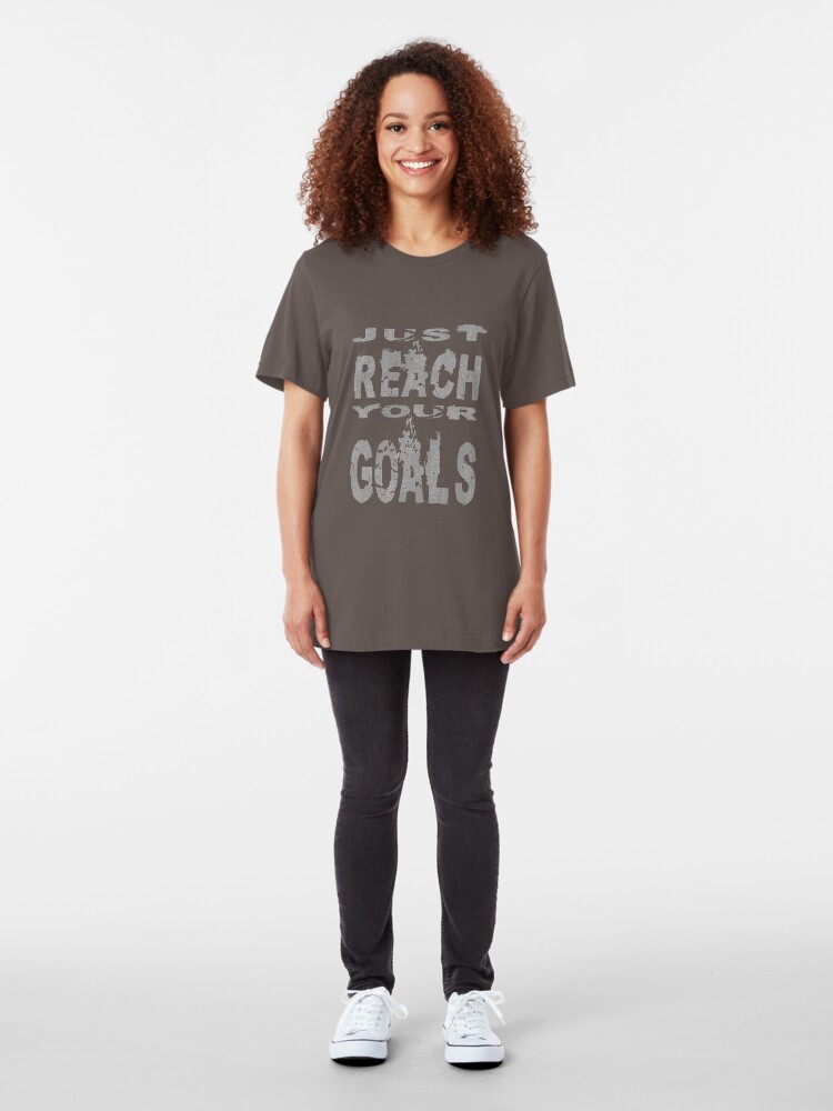 Alternate view of Just reach your goals Slim Fit T-Shirt