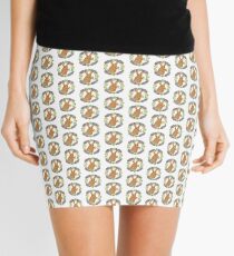 Bunny with Carrot and Flowers Mini Skirt