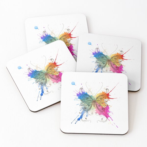 Item preview, Butterfly Abstract art, Butterfly splash, pink multicolored butterfly splash designed and sold by Bashar-Design.