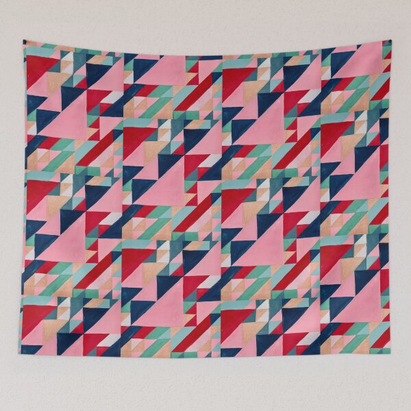 Item preview, Triangle Tiles (Pink and Navy) designed and sold by Stacey Burt creative Designs.