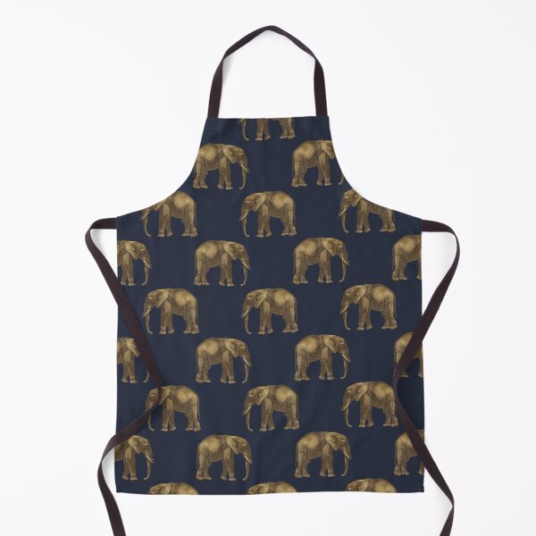 Item preview, Blue and Gold Elephants designed and sold by HintofNature.