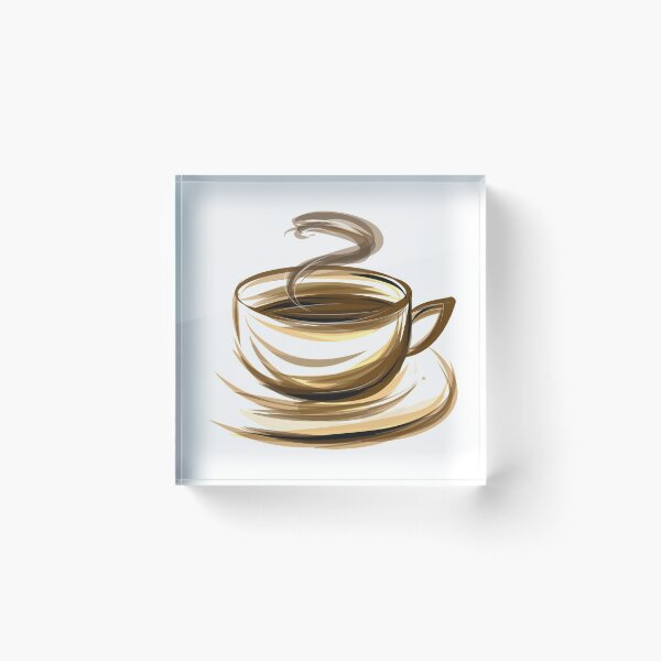 Item preview, Coffee Tea Cafe Espresso, coffee cup brown stripes, brown teacup  designed and sold by Bashar-Design.