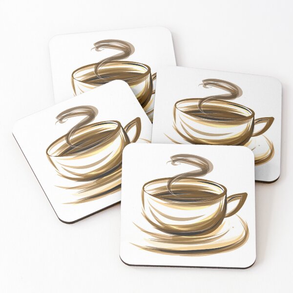 Item preview, Coffee Tea Cafe Espresso, coffee cup brown stripes, brown teacup  designed and sold by Bashar-Design.