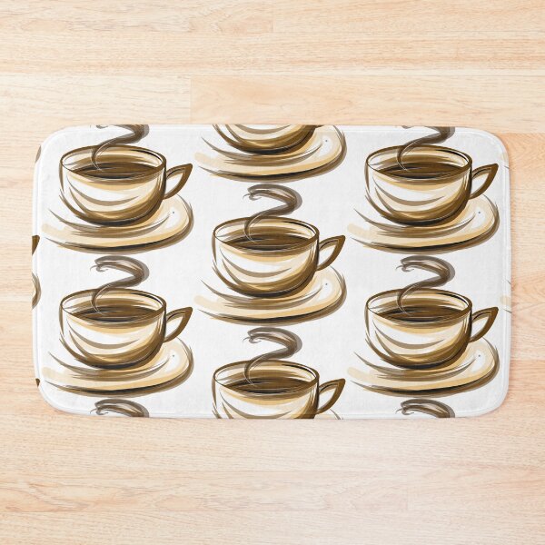 Item preview, Coffee Tea Cafe Espresso, coffee cup brown stripes, brown teacup  designed and sold by Bashar-Design.