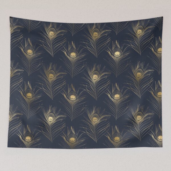 Item preview, Blue and Gold Feather designed and sold by HintofNature.