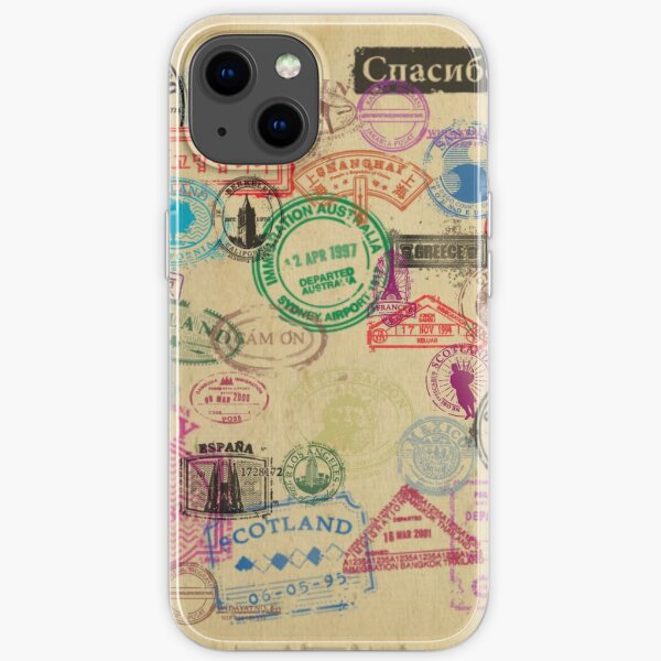 Vintage Passport Stamps iPhone Soft Case