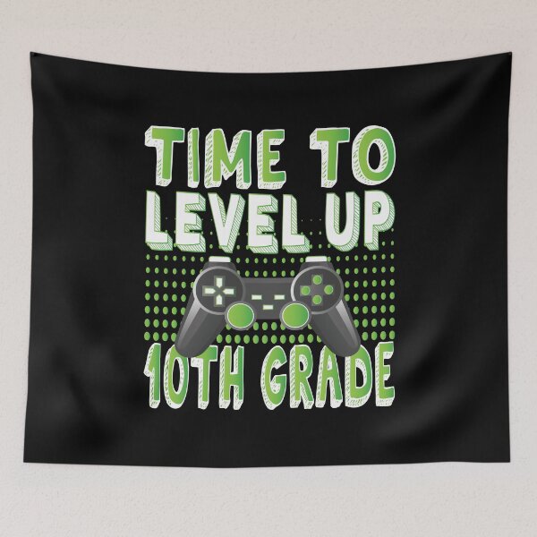 Item preview, Time To Level Up 10th Grade Kids Video Game Theme Party design designed and sold by Grabitees.