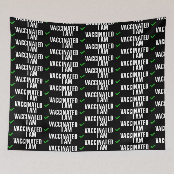 Item preview, I am vaccinated Green tick checked box - Sleek design (dark mode) designed and sold by Deegital18.