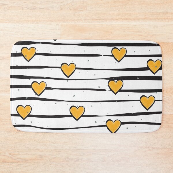 Item preview, yellow hearts with black stripes, yellow hearts pattern designed and sold by angelescar.