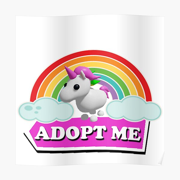 Adopt Me Unicorn Posters Redbubble - roblox unicorn song