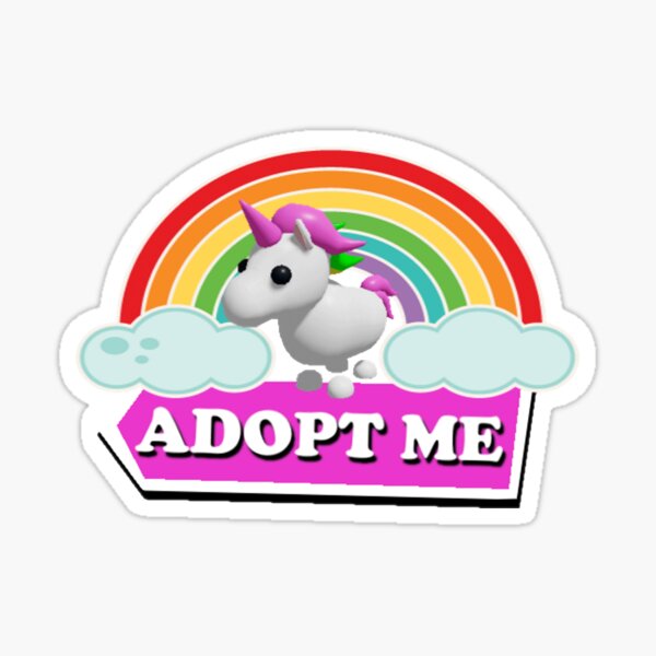 Unicorn Legendary Pet Roblox Rainbow White Sticker By Totkisha1 Redbubble - adopt me roblox pets legendary