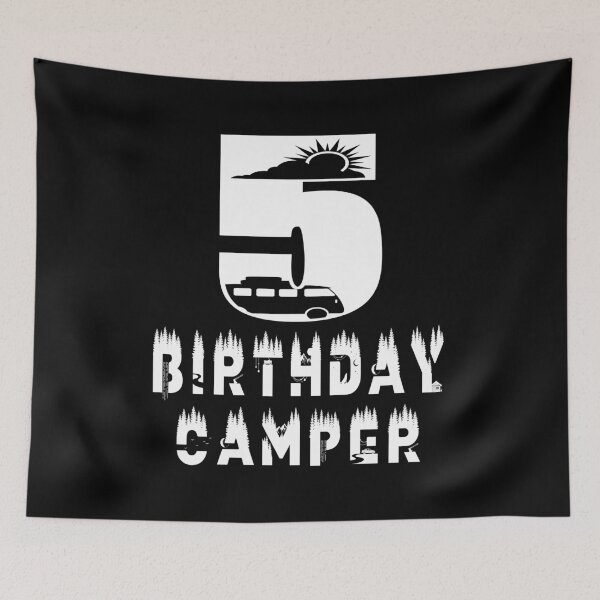 Item preview, 5th Birthday Camper 5 Years Old Camping Lover Theme Party print designed and sold by Grabitees.