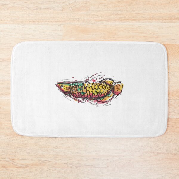 Item preview, Arowana fish watercolor aquarium designed and sold by DerSenat.