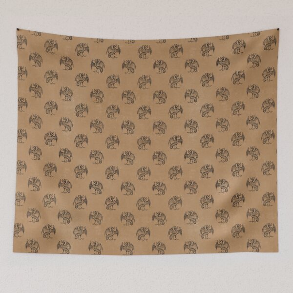 Item preview, Dragons on a brown background designed and sold by AnnieHochmann.