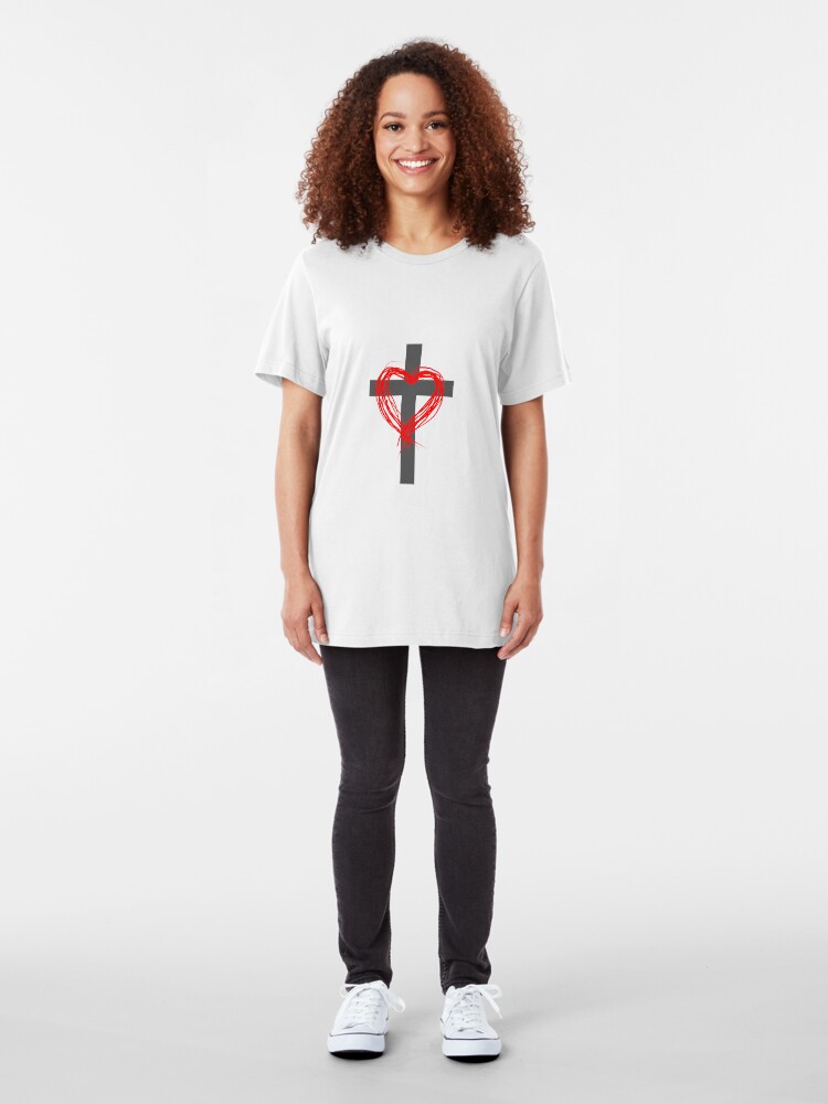 Alternate view of Christian Love, V Slim Fit T-Shirt