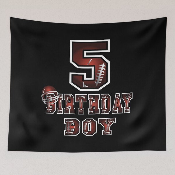 Item preview, 5th Birthday Boy 5 Years Old Football Lover Theme Party graphic designed and sold by Grabitees.
