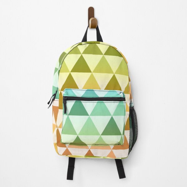 Item preview, Orange and green triangle mosaic pattern designed and sold by Mandala & More.