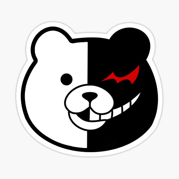 Monokuma Stickers Redbubble - danganronpa face decals roblox