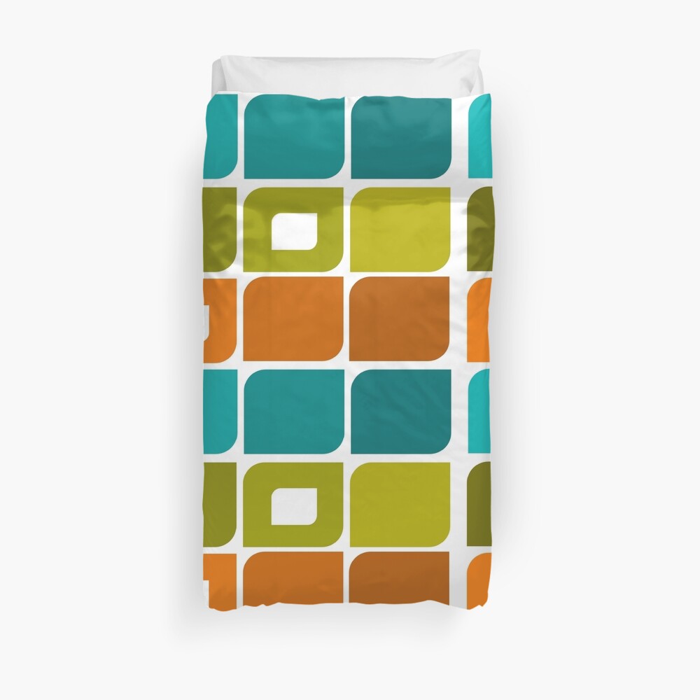 Mid-Century Modern Geometric Pattern Duvet Cover