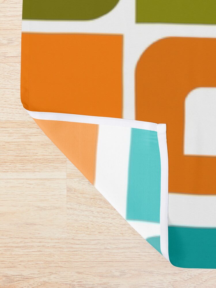 Alternate view of Mid-Century Modern Geometric Pattern Shower Curtain