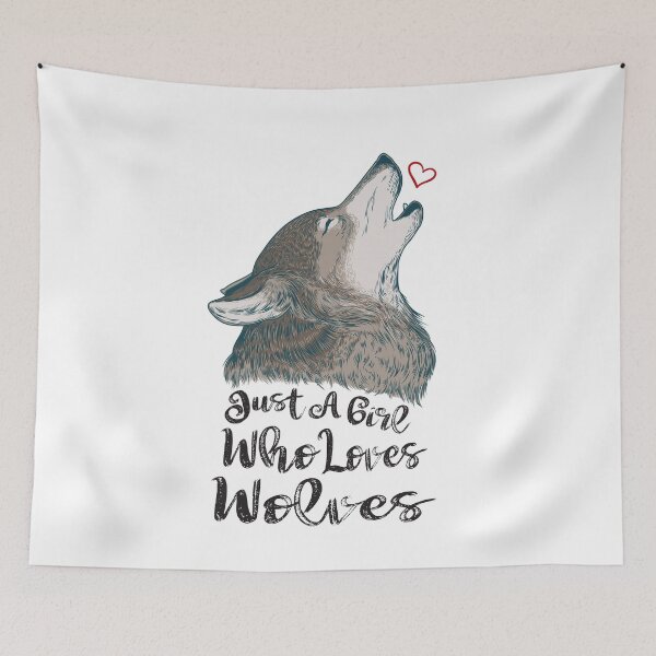 Item preview, Just A Girl Who Loves Wolves designed and sold by Aminepop.