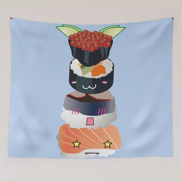 Item preview, Sushi tower kawaii emoji design designed and sold by Japanculture.