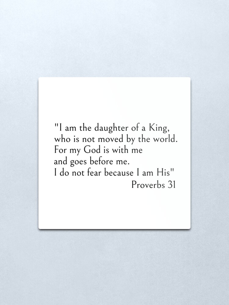 Alternate view of I am the daughter of a King - Christian Bible quotes Metal Print