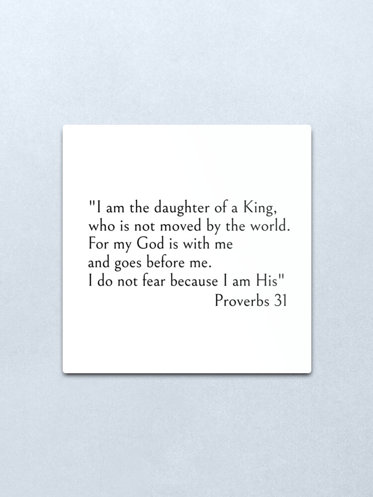 Alternate view of I am the daughter of a King - Christian Bible quotes Metal Print