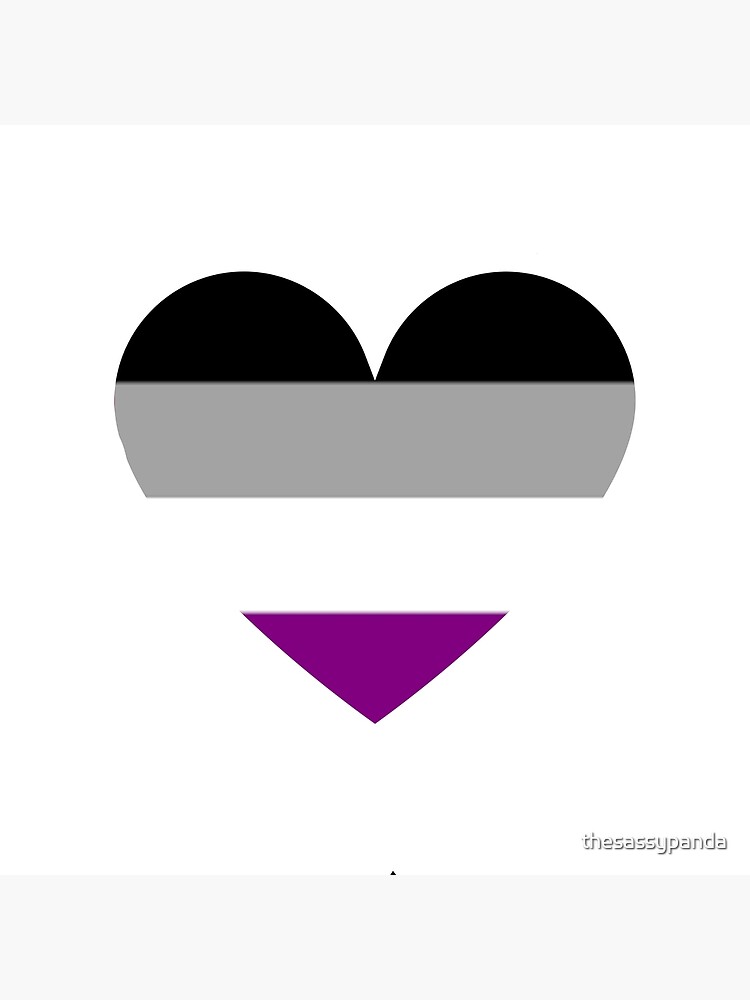 Lámina fotográfica Corazón de la bandera del orgullo Orgullo asexual Fondo blanco de