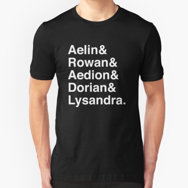 Aelin & Rowan & Aedion & Dorian & Lysandra. (Throne of Glass) (Inverse) Slim Fit T-Shirt