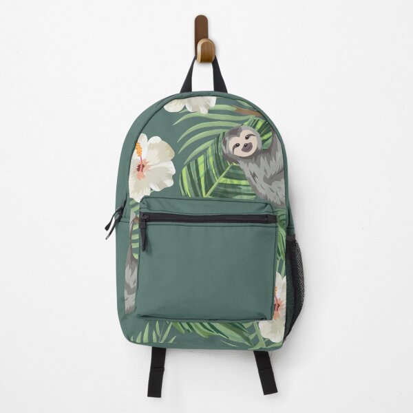 Item preview, Sloth With Tropical Flowers and Leaves Background designed and sold by cgroenewald.