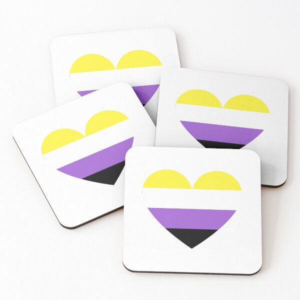 Item preview, Pride Flag Heart - Non-binary Pride - White Background designed and sold by thesassypanda.